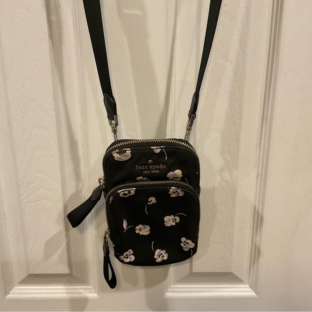 Kate Spade Black Floral Crossbody Bag